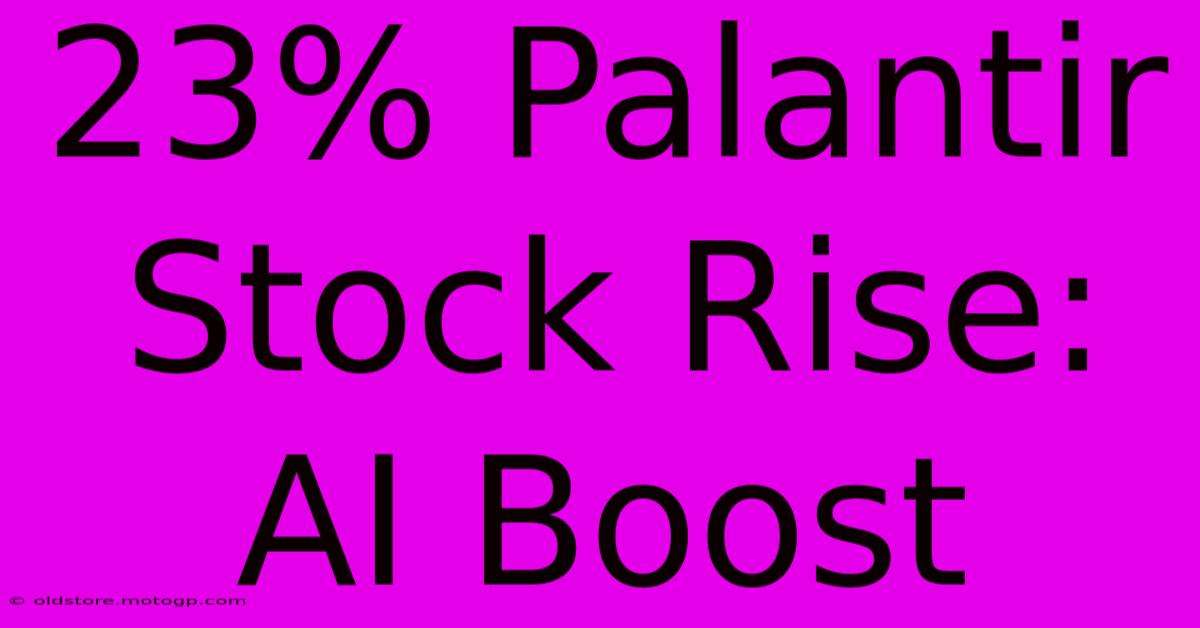 23% Palantir Stock Rise: AI Boost