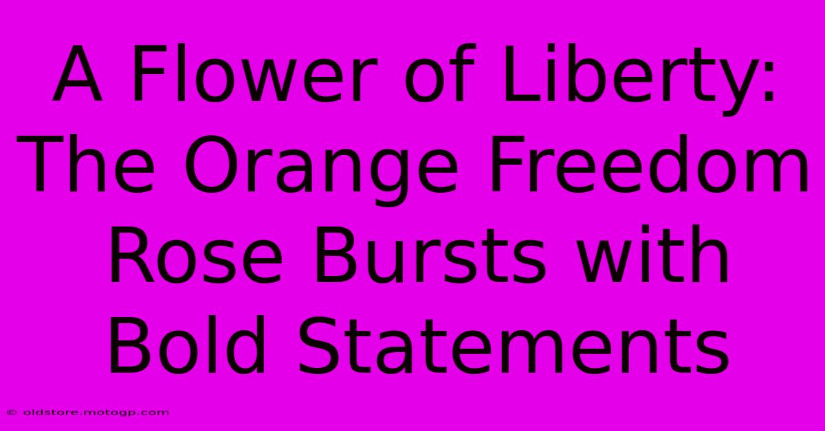 A Flower Of Liberty: The Orange Freedom Rose Bursts With Bold Statements