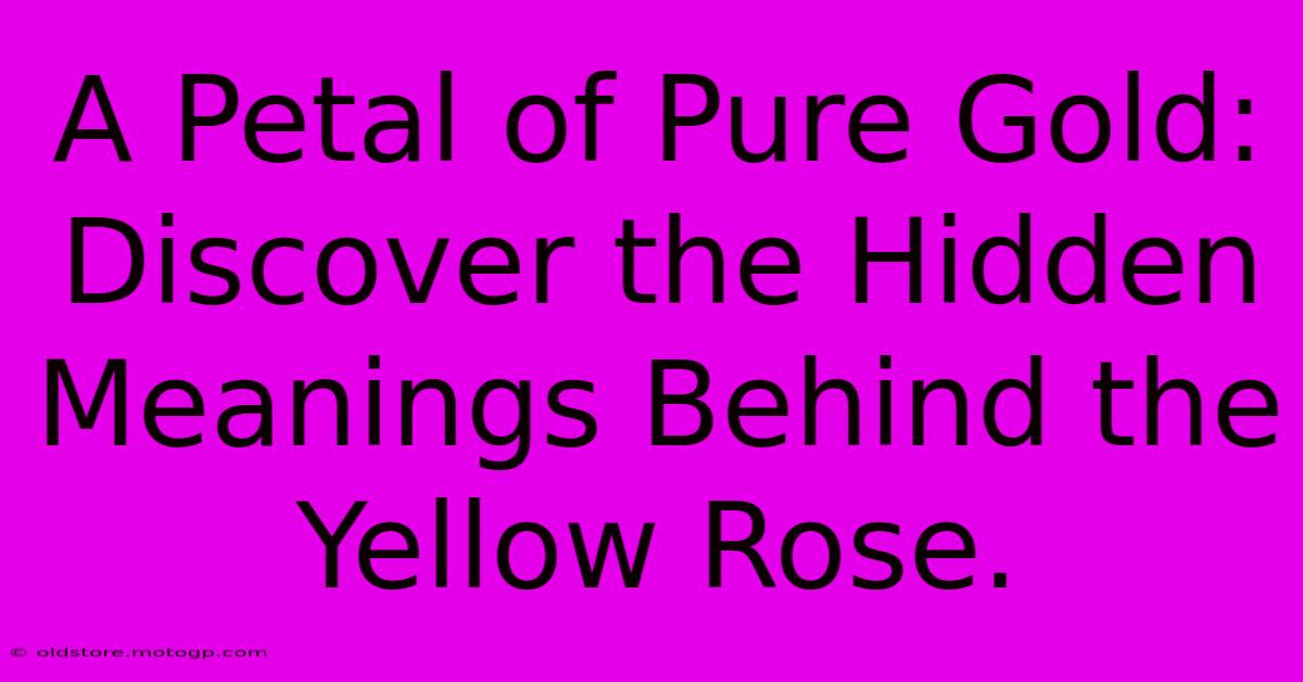 A Petal Of Pure Gold: Discover The Hidden Meanings Behind The Yellow Rose.