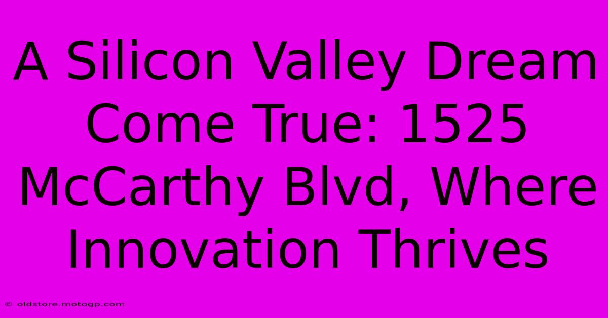 A Silicon Valley Dream Come True: 1525 McCarthy Blvd, Where Innovation Thrives