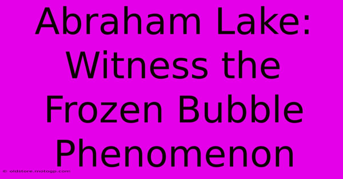 Abraham Lake: Witness The Frozen Bubble Phenomenon