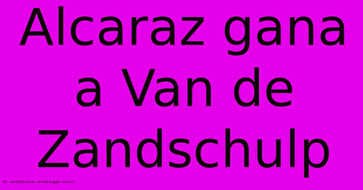 Alcaraz Gana A Van De Zandschulp