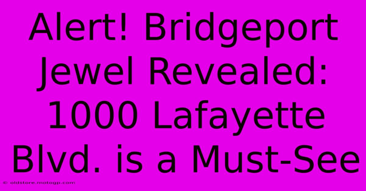 Alert! Bridgeport Jewel Revealed: 1000 Lafayette Blvd. Is A Must-See