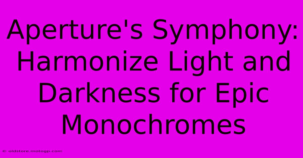 Aperture's Symphony: Harmonize Light And Darkness For Epic Monochromes