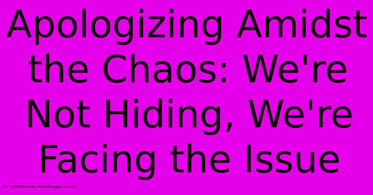 Apologizing Amidst The Chaos: We're Not Hiding, We're Facing The Issue