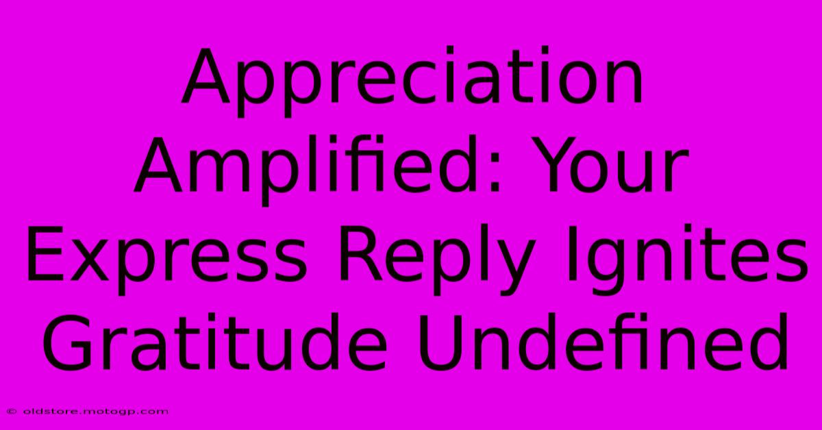 Appreciation Amplified: Your Express Reply Ignites Gratitude Undefined