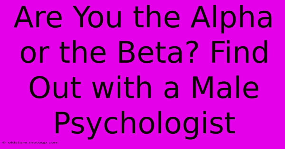 Are You The Alpha Or The Beta? Find Out With A Male Psychologist