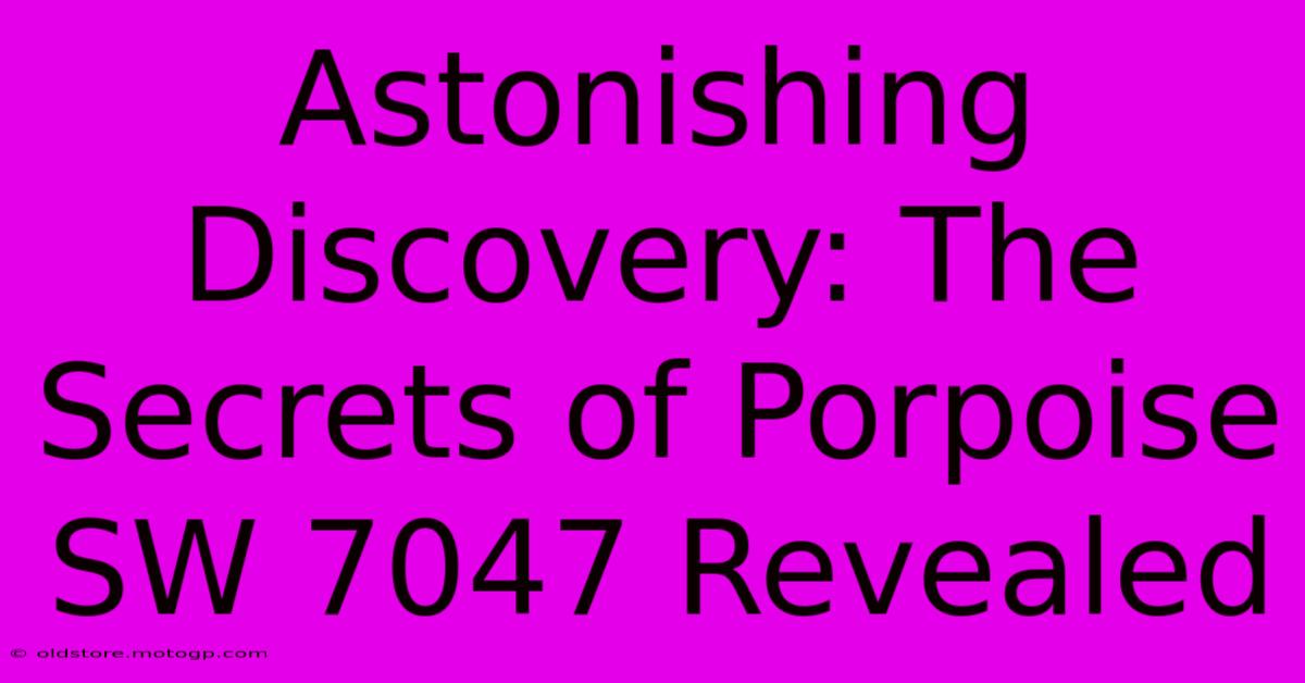 Astonishing Discovery: The Secrets Of Porpoise SW 7047 Revealed