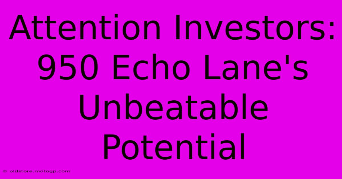 Attention Investors: 950 Echo Lane's Unbeatable Potential