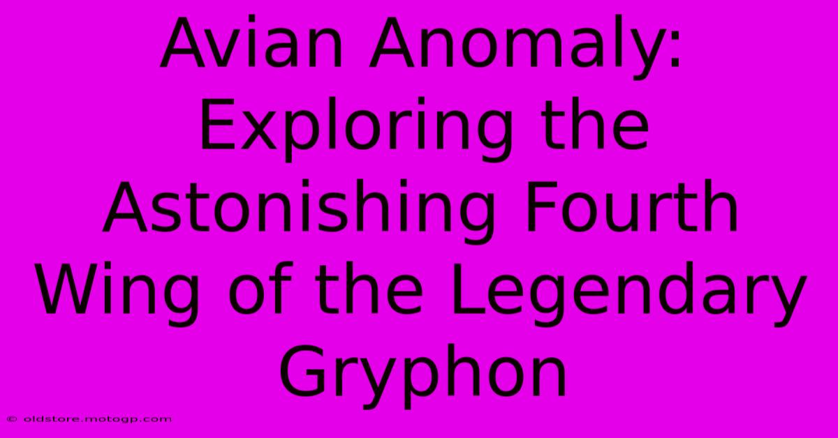 Avian Anomaly: Exploring The Astonishing Fourth Wing Of The Legendary Gryphon