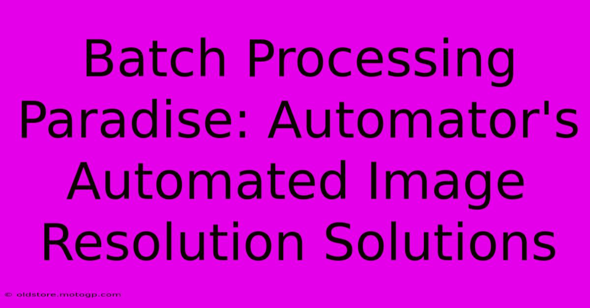 Batch Processing Paradise: Automator's Automated Image Resolution Solutions