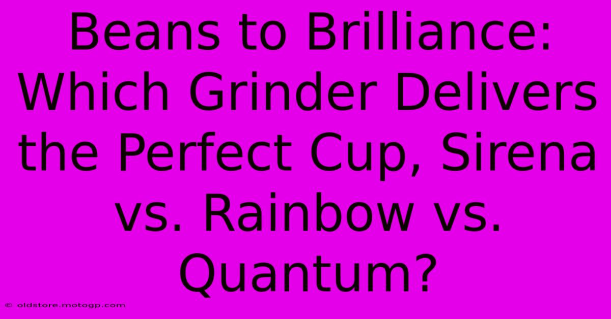 Beans To Brilliance: Which Grinder Delivers The Perfect Cup, Sirena Vs. Rainbow Vs. Quantum?