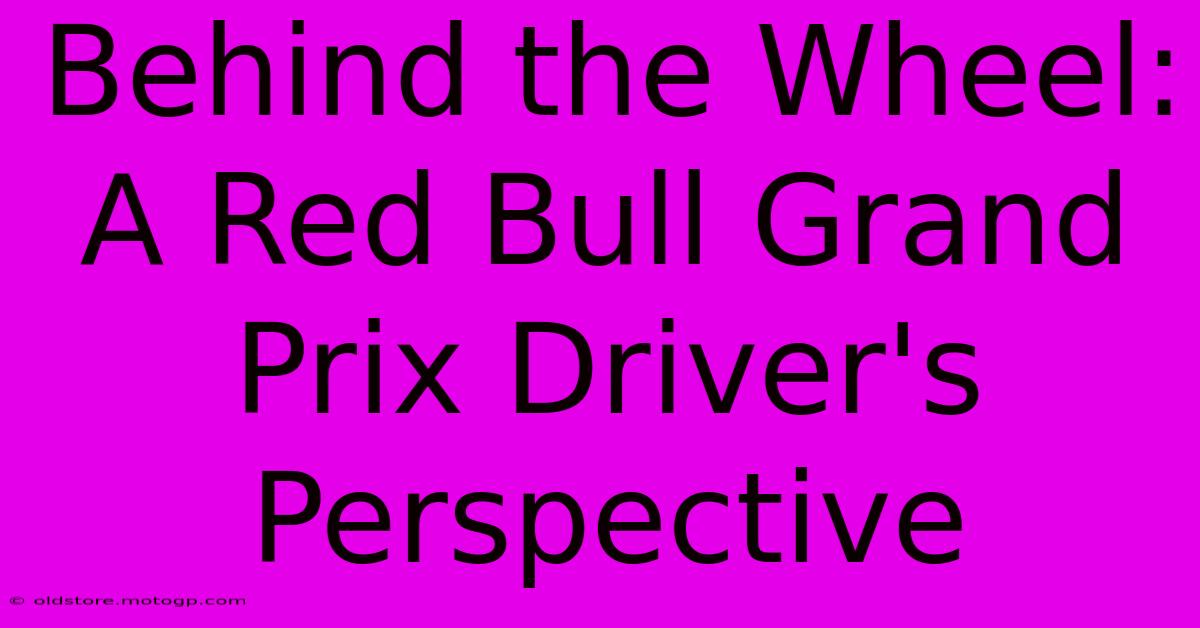 Behind The Wheel: A Red Bull Grand Prix Driver's Perspective