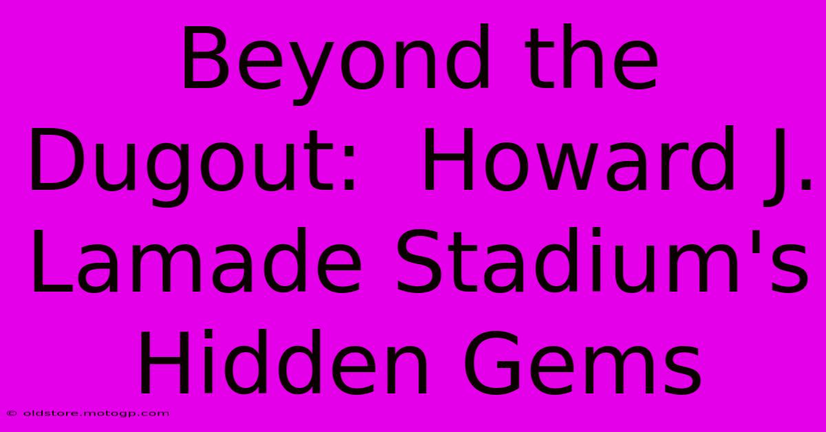 Beyond The Dugout:  Howard J. Lamade Stadium's Hidden Gems