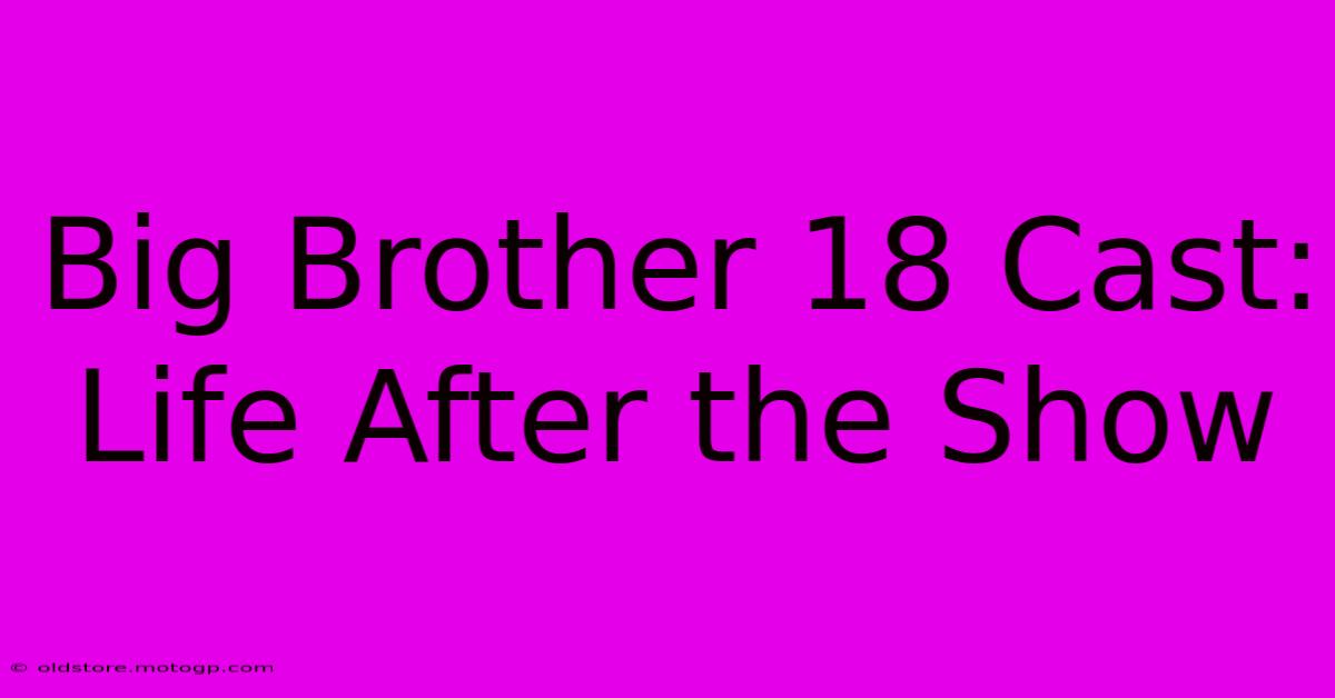 Big Brother 18 Cast:  Life After The Show