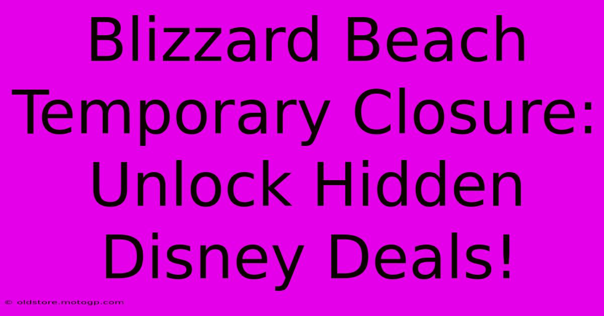 Blizzard Beach Temporary Closure: Unlock Hidden Disney Deals!