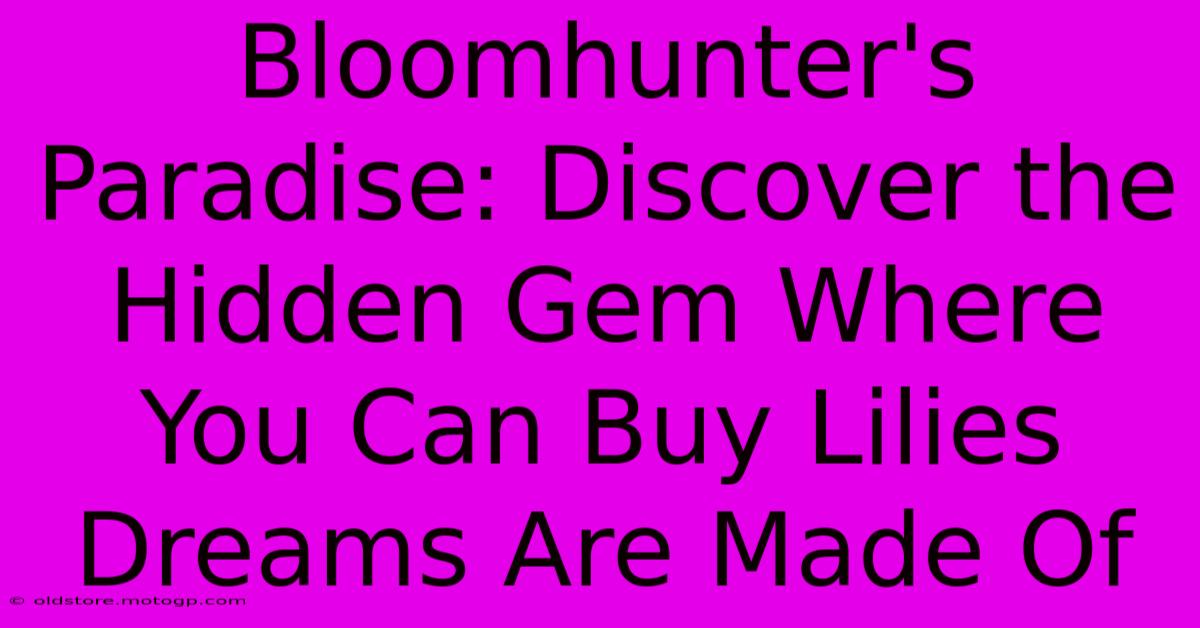 Bloomhunter's Paradise: Discover The Hidden Gem Where You Can Buy Lilies Dreams Are Made Of