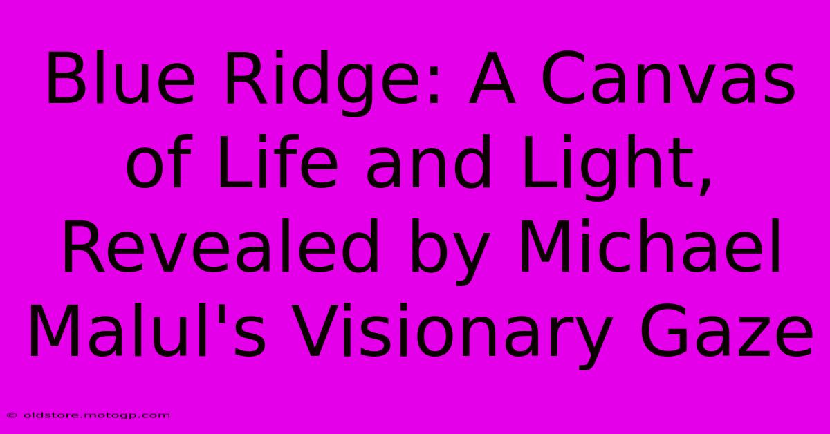 Blue Ridge: A Canvas Of Life And Light, Revealed By Michael Malul's Visionary Gaze