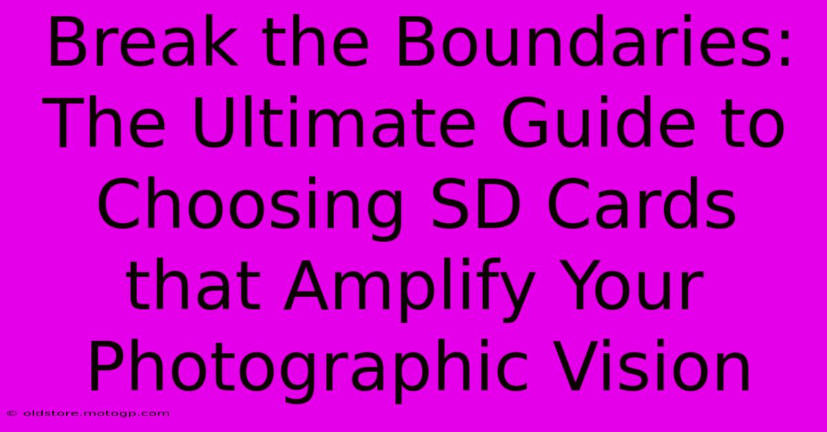 Break The Boundaries: The Ultimate Guide To Choosing SD Cards That Amplify Your Photographic Vision