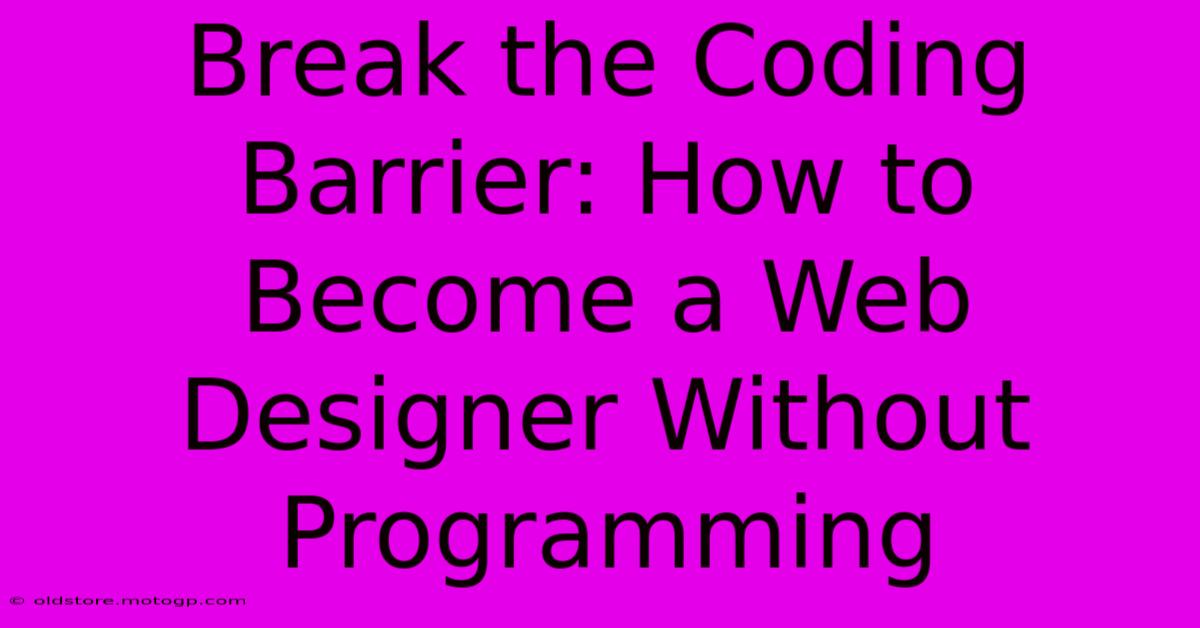 Break The Coding Barrier: How To Become A Web Designer Without Programming