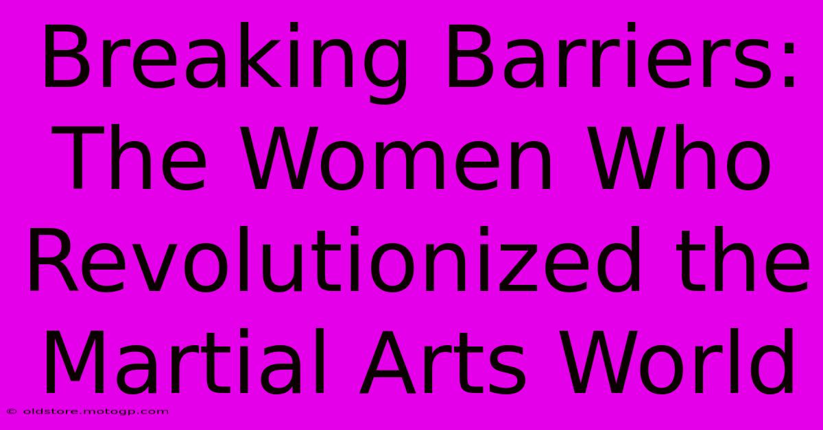 Breaking Barriers: The Women Who Revolutionized The Martial Arts World