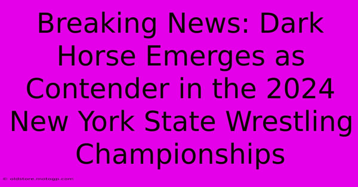 Breaking News: Dark Horse Emerges As Contender In The 2024 New York State Wrestling Championships