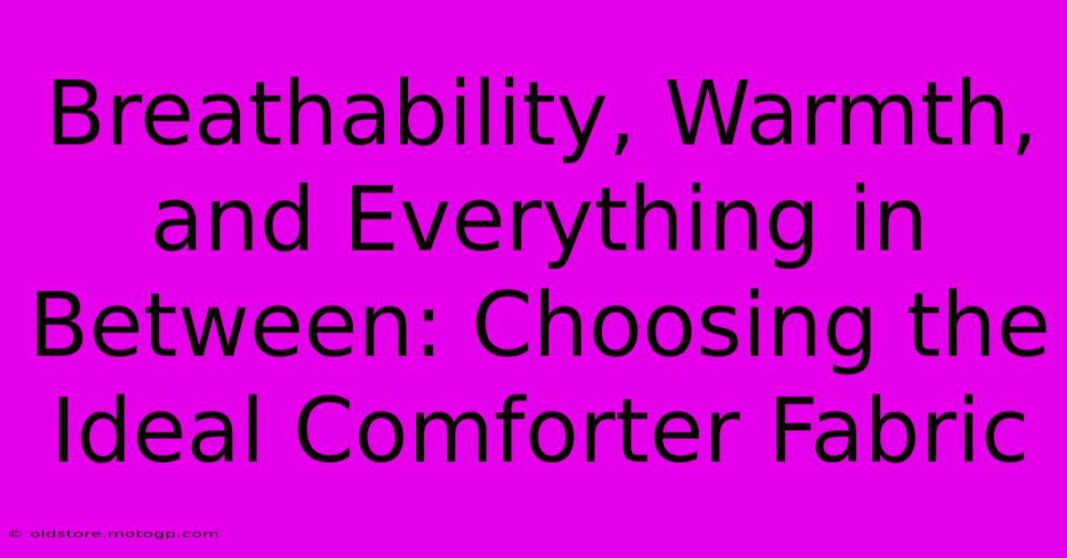 Breathability, Warmth, And Everything In Between: Choosing The Ideal Comforter Fabric