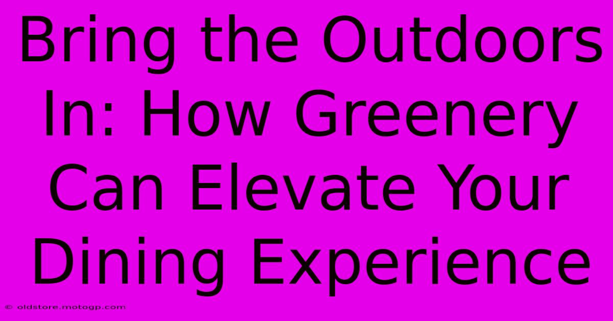 Bring The Outdoors In: How Greenery Can Elevate Your Dining Experience