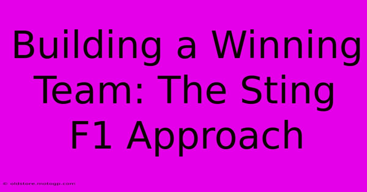 Building A Winning Team: The Sting F1 Approach