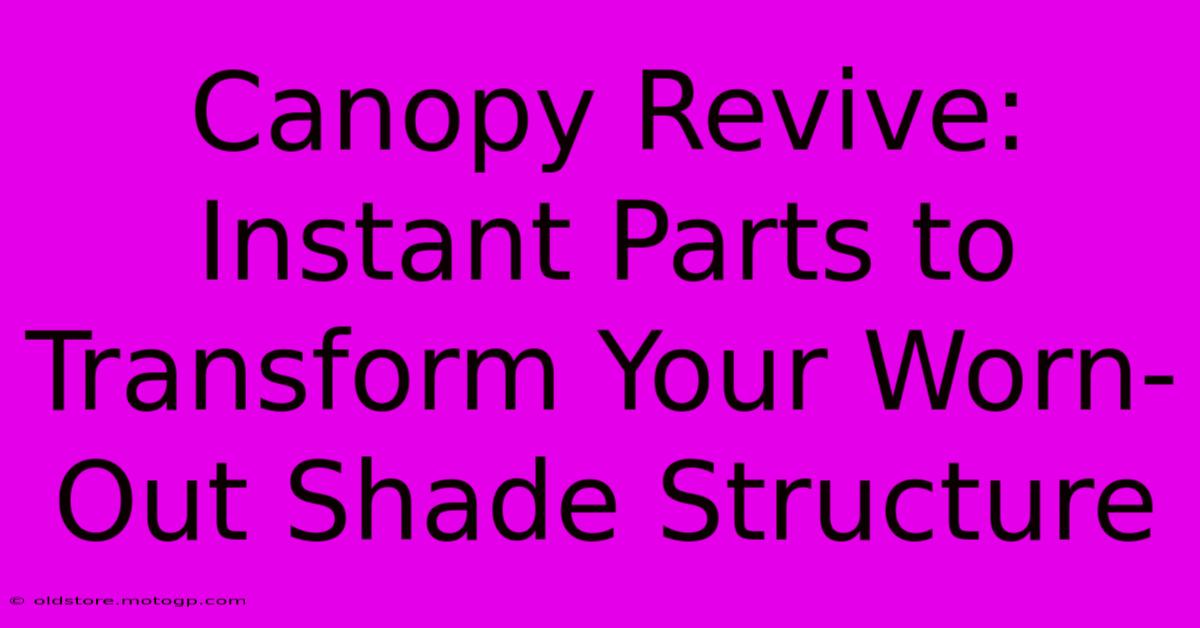 Canopy Revive: Instant Parts To Transform Your Worn-Out Shade Structure