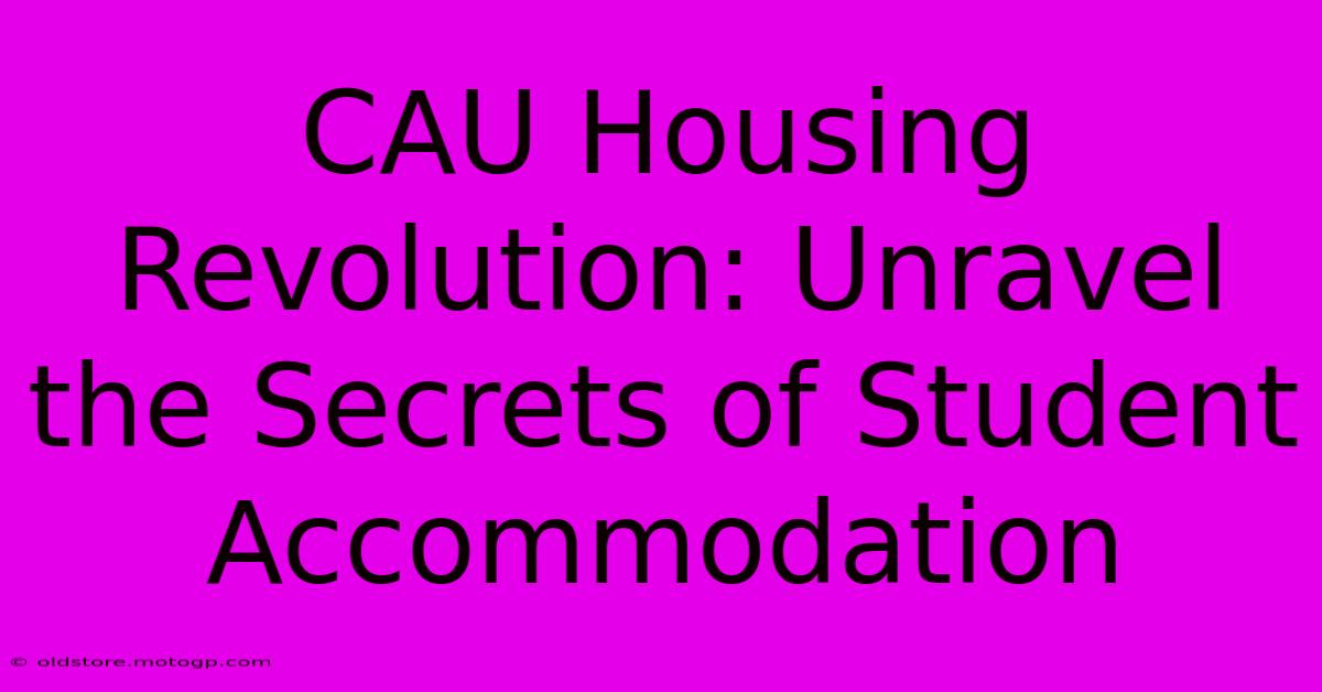 CAU Housing Revolution: Unravel The Secrets Of Student Accommodation