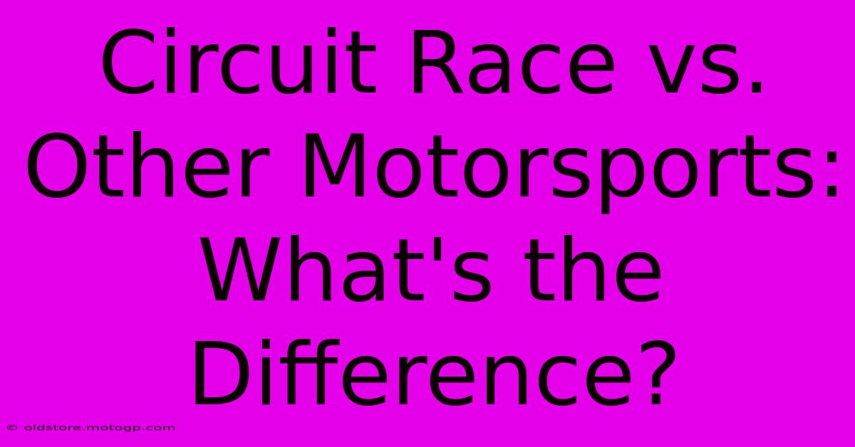 Circuit Race Vs. Other Motorsports: What's The Difference?