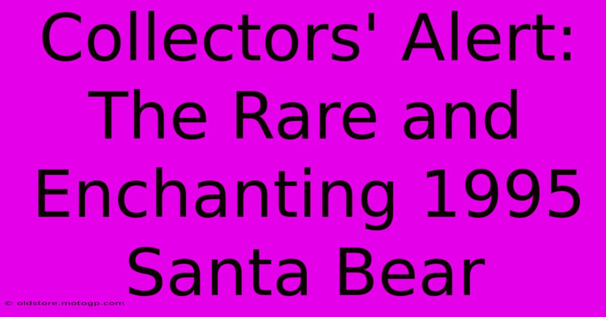 Collectors' Alert: The Rare And Enchanting 1995 Santa Bear