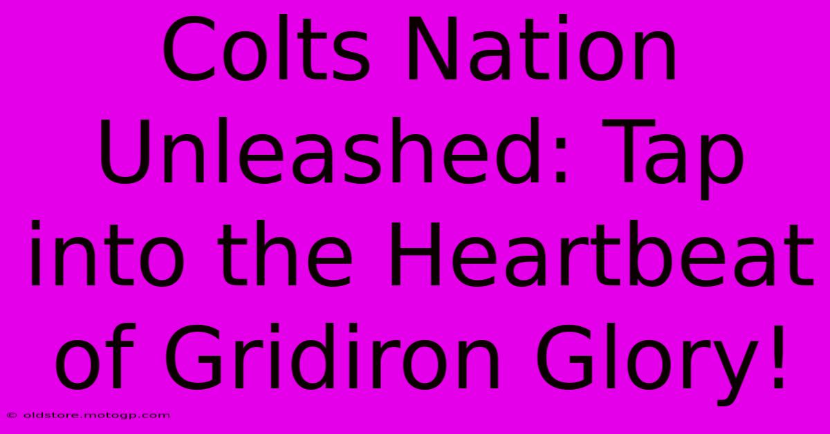 Colts Nation Unleashed: Tap Into The Heartbeat Of Gridiron Glory!