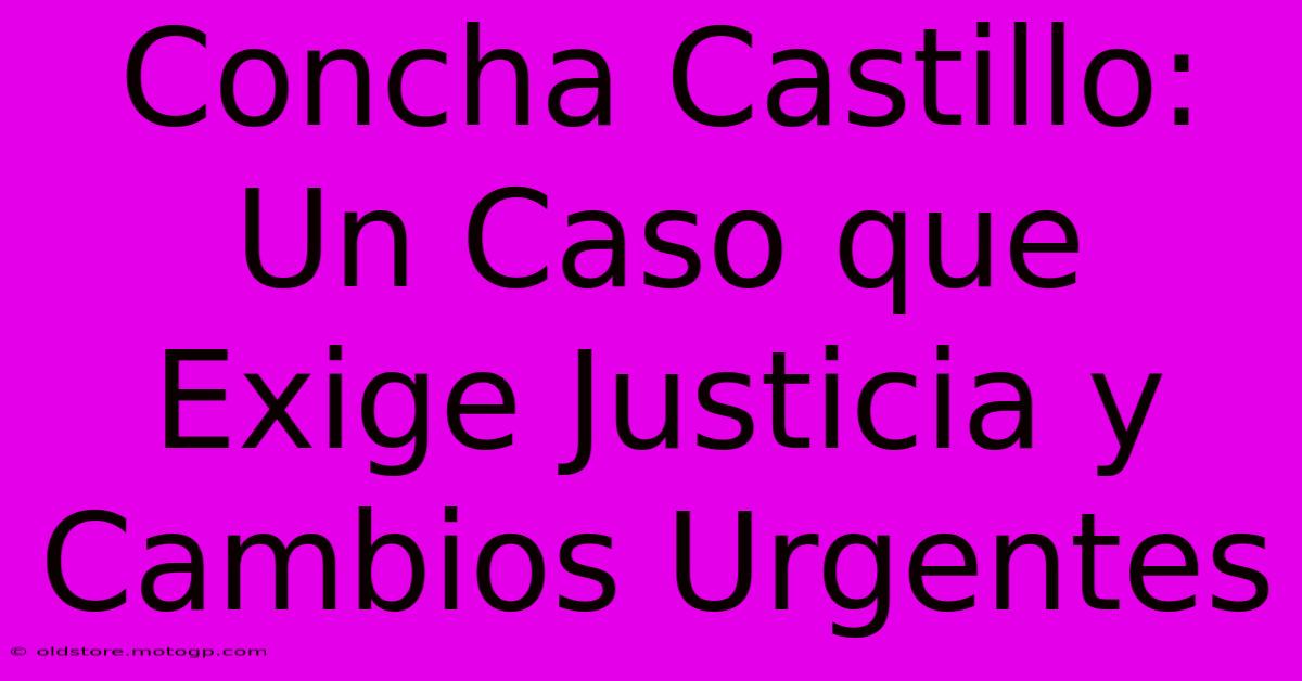 Concha Castillo: Un Caso Que Exige Justicia Y Cambios Urgentes