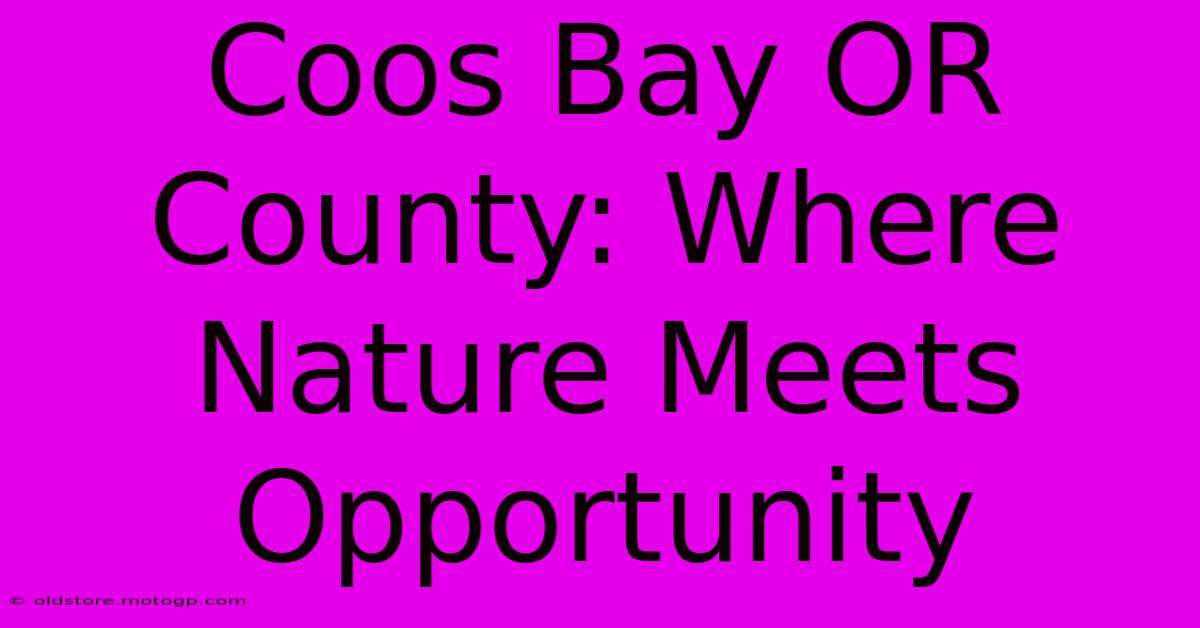 Coos Bay OR County: Where Nature Meets Opportunity