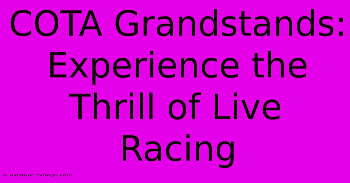 COTA Grandstands:  Experience The Thrill Of Live Racing