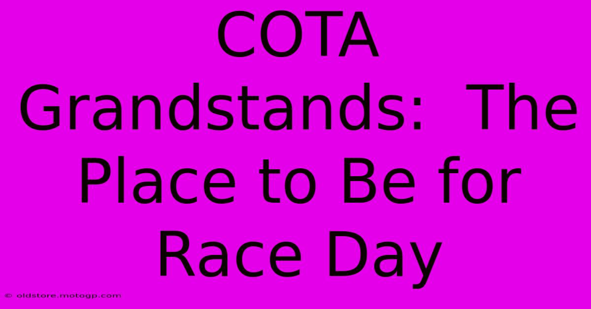 COTA Grandstands:  The Place To Be For Race Day