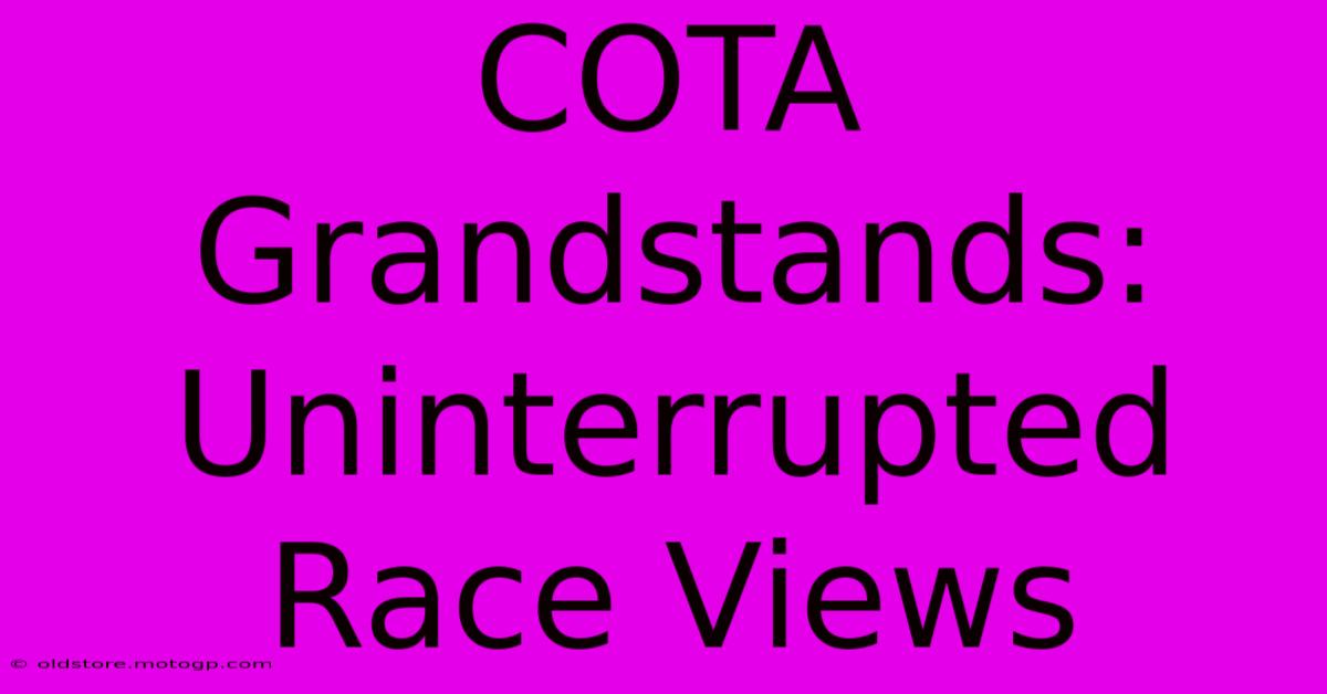 COTA Grandstands: Uninterrupted Race Views