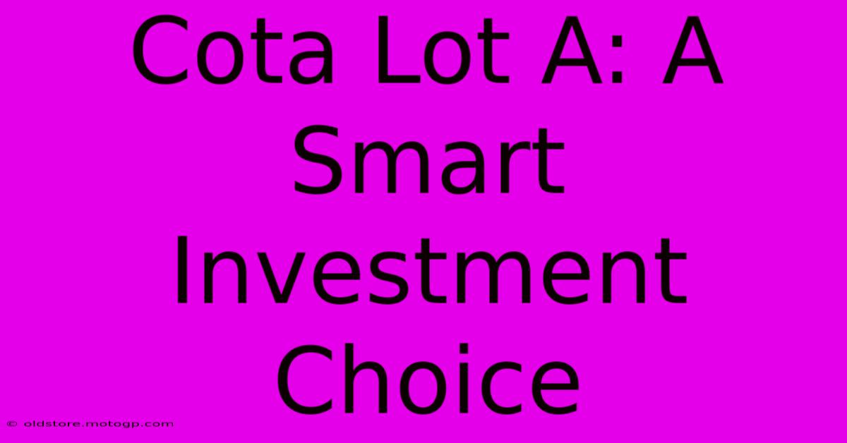 Cota Lot A: A Smart Investment Choice