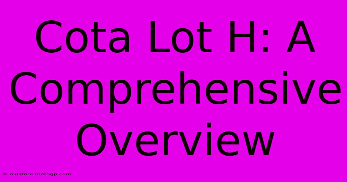 Cota Lot H: A Comprehensive Overview