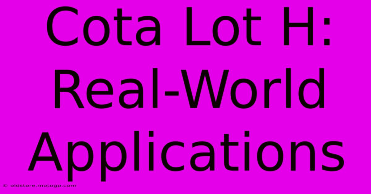 Cota Lot H:  Real-World Applications