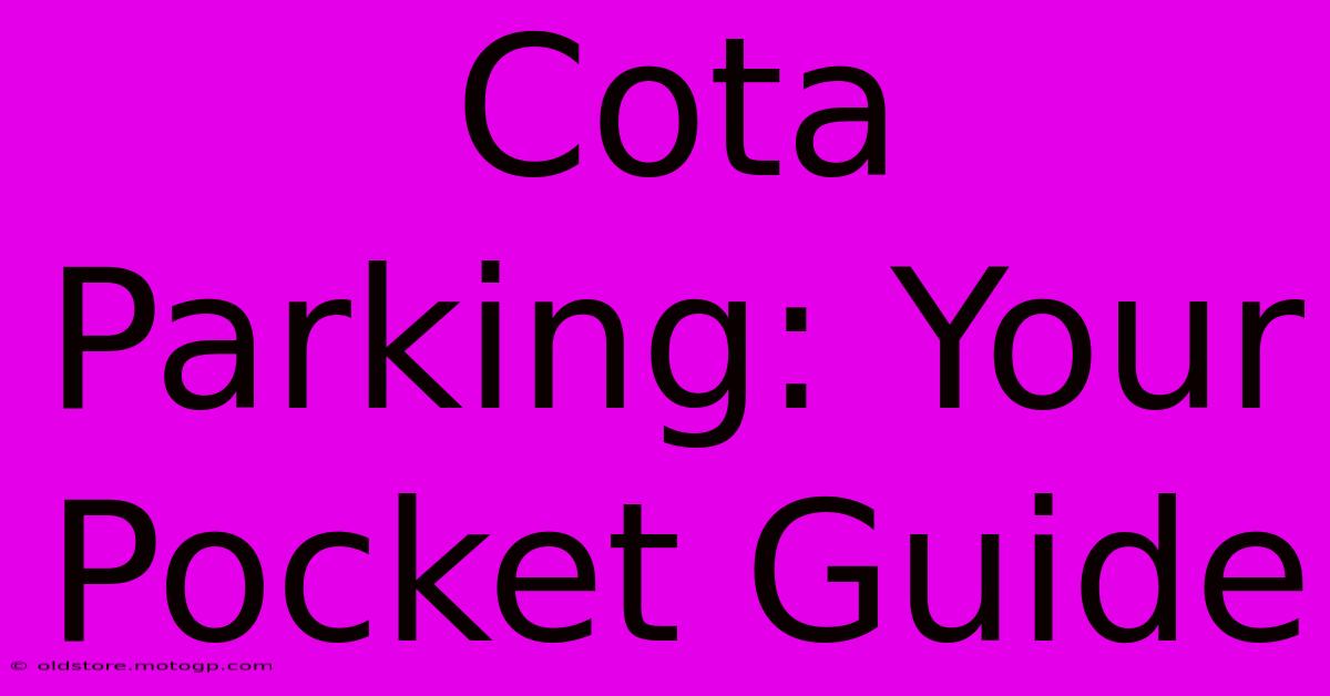 Cota Parking: Your Pocket Guide