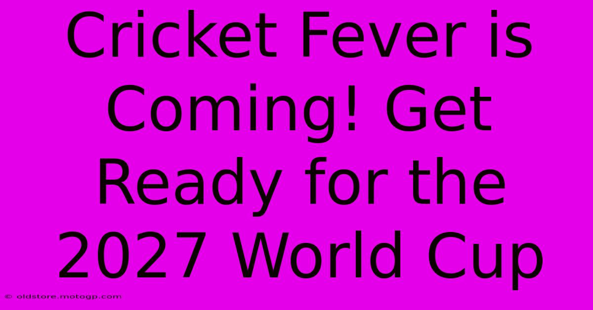 Cricket Fever Is Coming! Get Ready For The 2027 World Cup