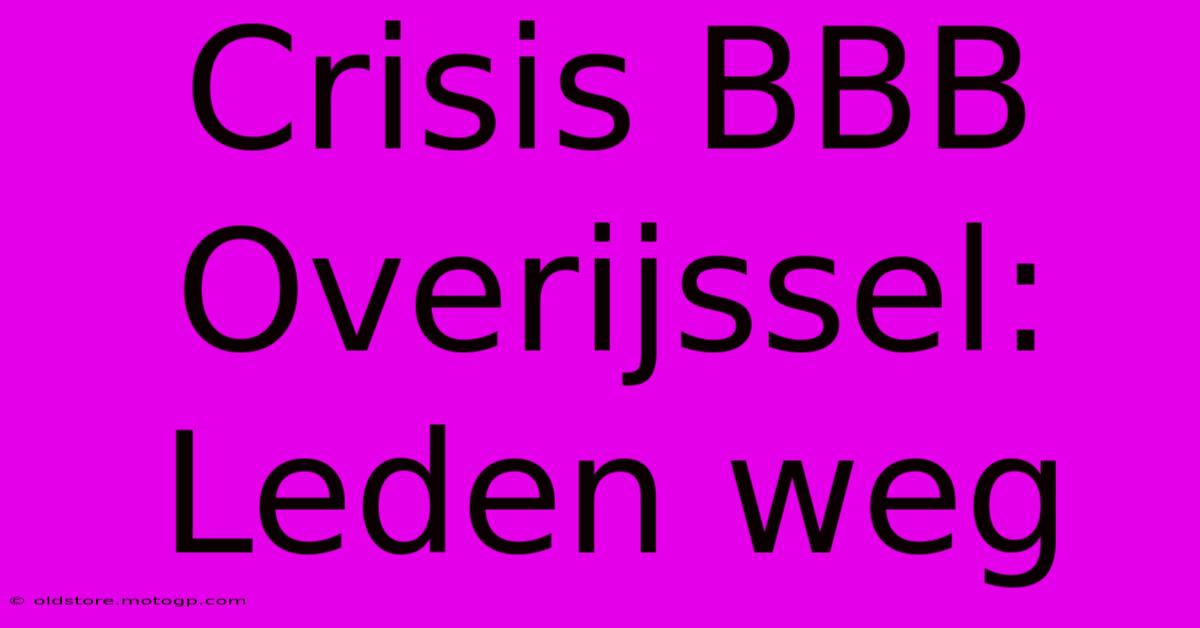 Crisis BBB Overijssel: Leden Weg