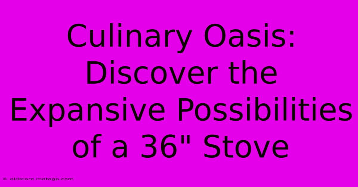 Culinary Oasis: Discover The Expansive Possibilities Of A 36