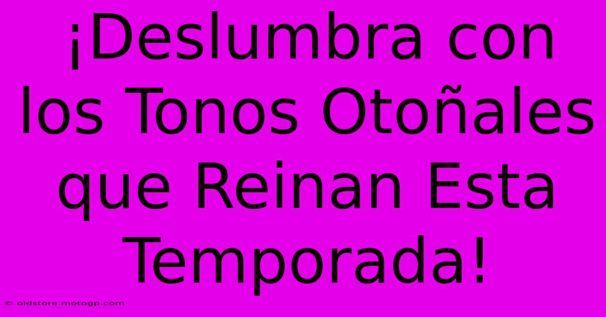 ¡Deslumbra Con Los Tonos Otoñales Que Reinan Esta Temporada!