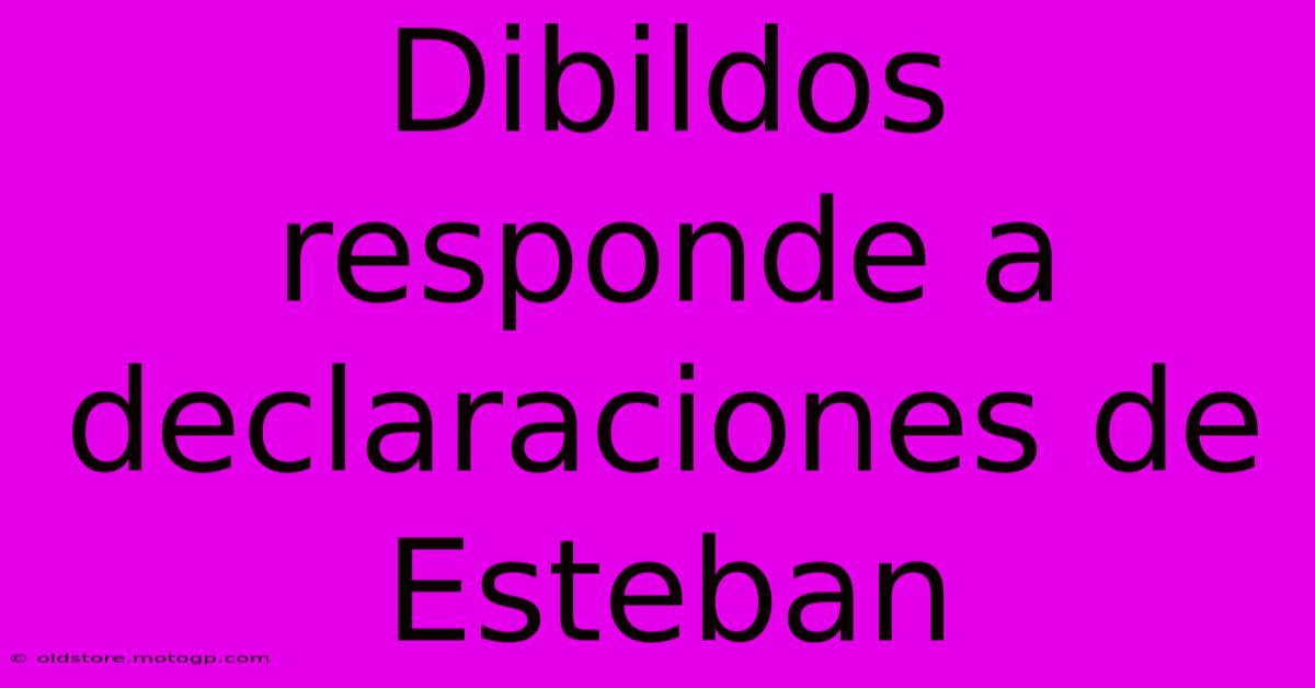 Dibildos Responde A Declaraciones De Esteban