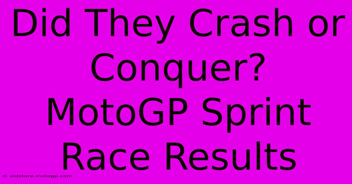 Did They Crash Or Conquer?  MotoGP Sprint Race Results