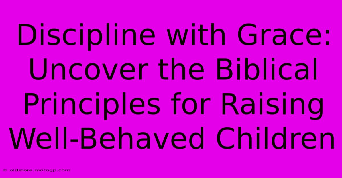 Discipline With Grace: Uncover The Biblical Principles For Raising Well-Behaved Children